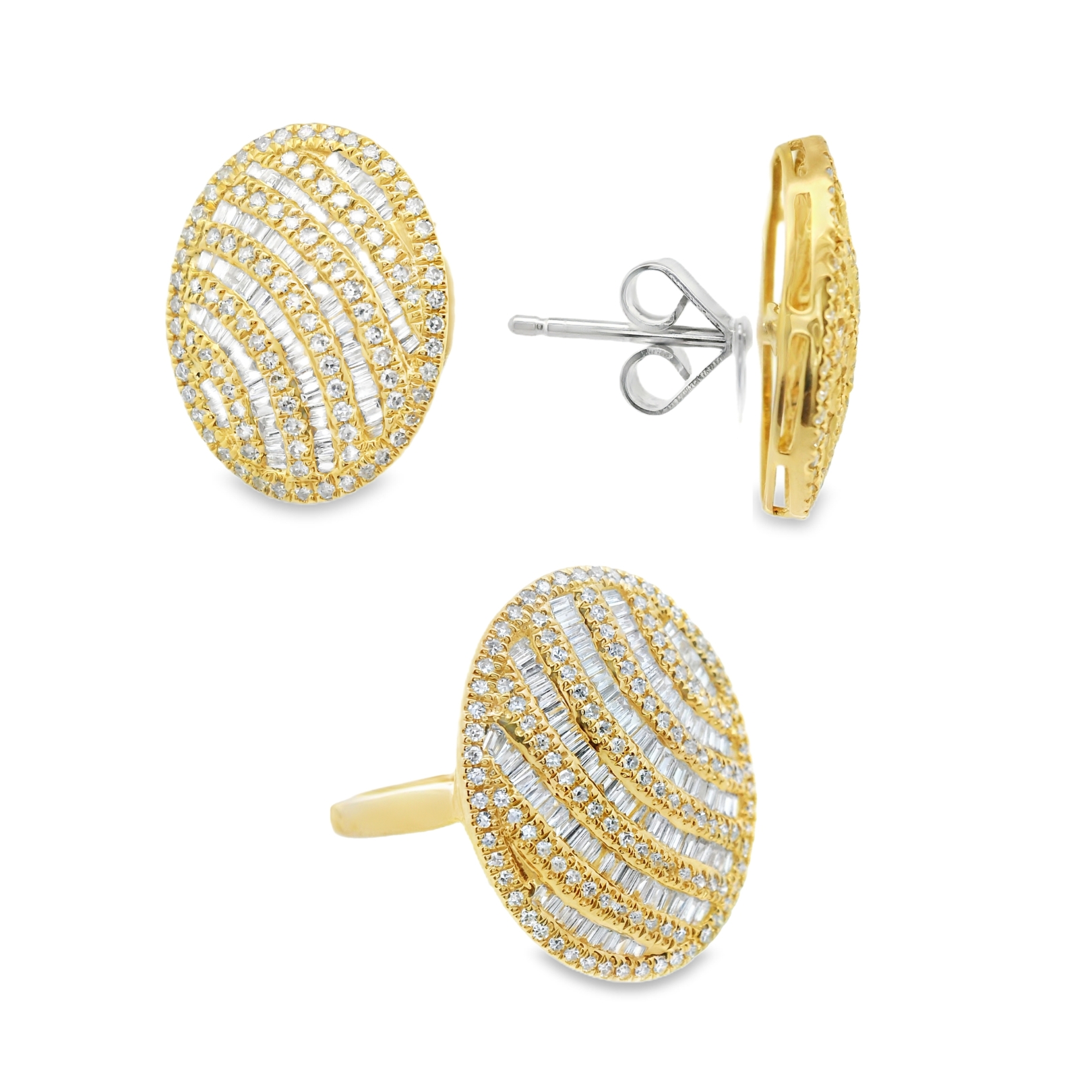 Yellow Gold Cocktail Ring with Brilliant Round Diamonds
